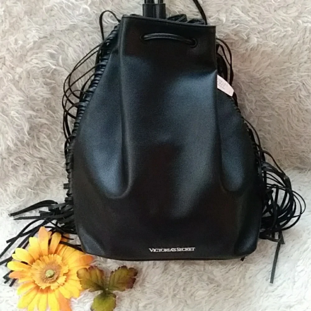 Victoria Secrets Fringed Drawstring Backpack